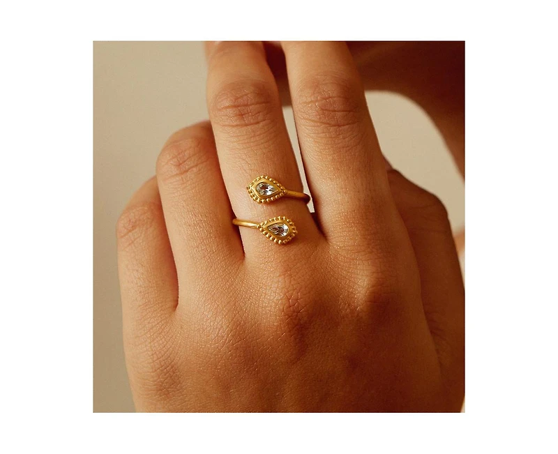 Commune with Love Blue Topaz Adjustable Ring
