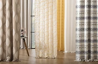 Linen Blend Blackout Grommet Top Curtain