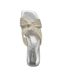 Calvin Klein Women's Mavin Square Toe Slip-On Flat Sandals