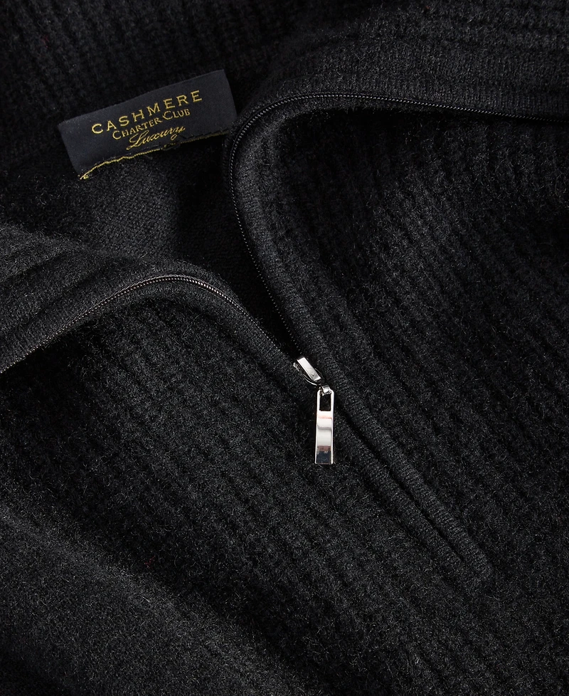 Charter Club 100% Cashmere Women's Quarter-Zip Sweater, Created for Macy's