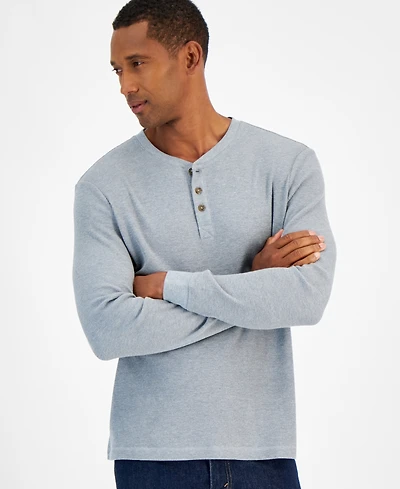 Club Room Men's Thermal Long Sleeve Henley, Created for Macy's