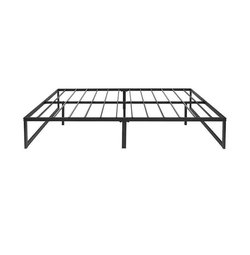 Merrick Lane Varallo 14 Inch Steel Bed Frame With Steel Slat Support For Any Mattress (No Box Spring Required