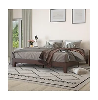 Merrick Lane Eduardo Platform Bed Frame, Solid Wood Platform Bed Frame With Slatted Support