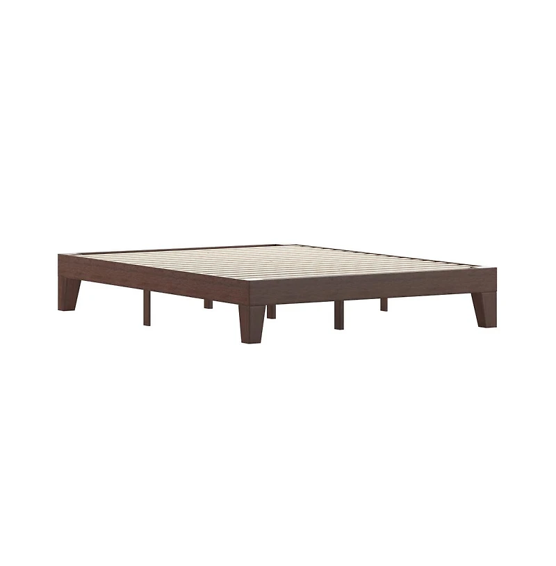 Merrick Lane Eduardo Platform Bed Frame, Solid Wood Platform Bed Frame With Slatted Support