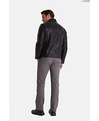 Furniq Uk Men's Biker Jacket, Black