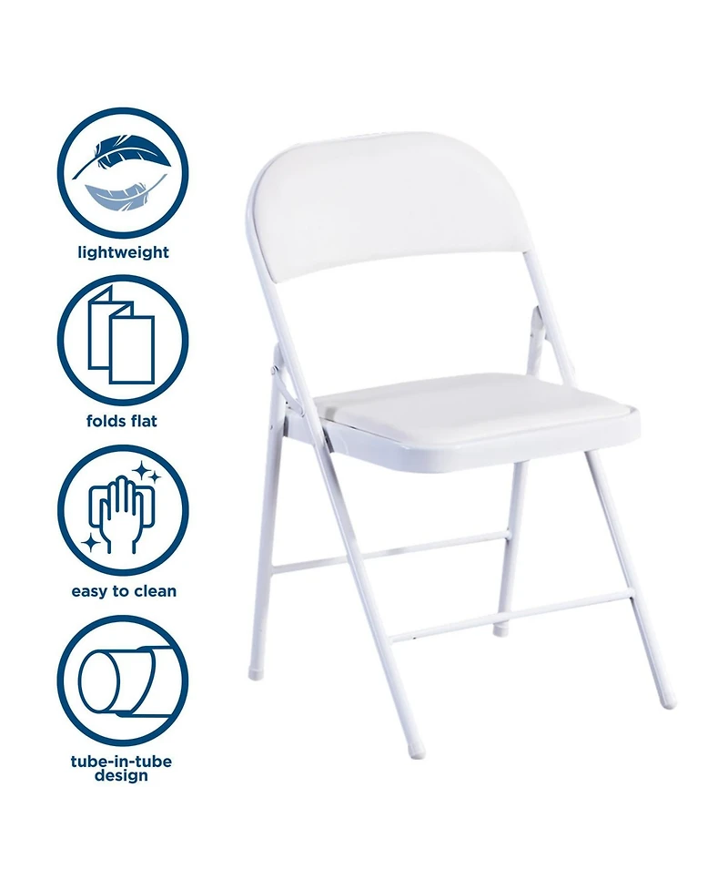 Commercialine Padded Folding Chair,Set of 4
