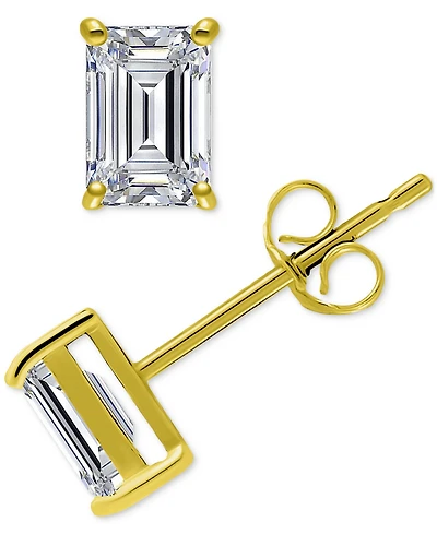 Giani Bernini Cubic Zirconia Baguette Solitaire Stud Earrings, Created for Macy's