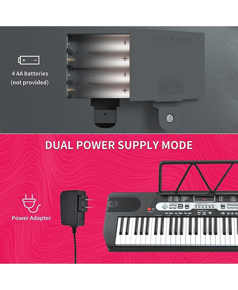 Sugift 61 Keys Electric Piano Keyboard with Microphone