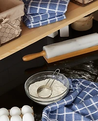 Design Imports Basic Terry Collection Windowpane Dishtowel Set, 16x26", Stonewash Blue Check, 4 Piece