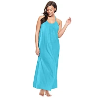 Dreams & Co. Women's Breezy Eyelet Knit Long Nightgown