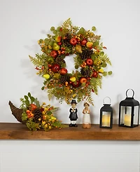 Northlight Apples and Pears Artificial Fall Harvest Wreath - 26" - Unlit