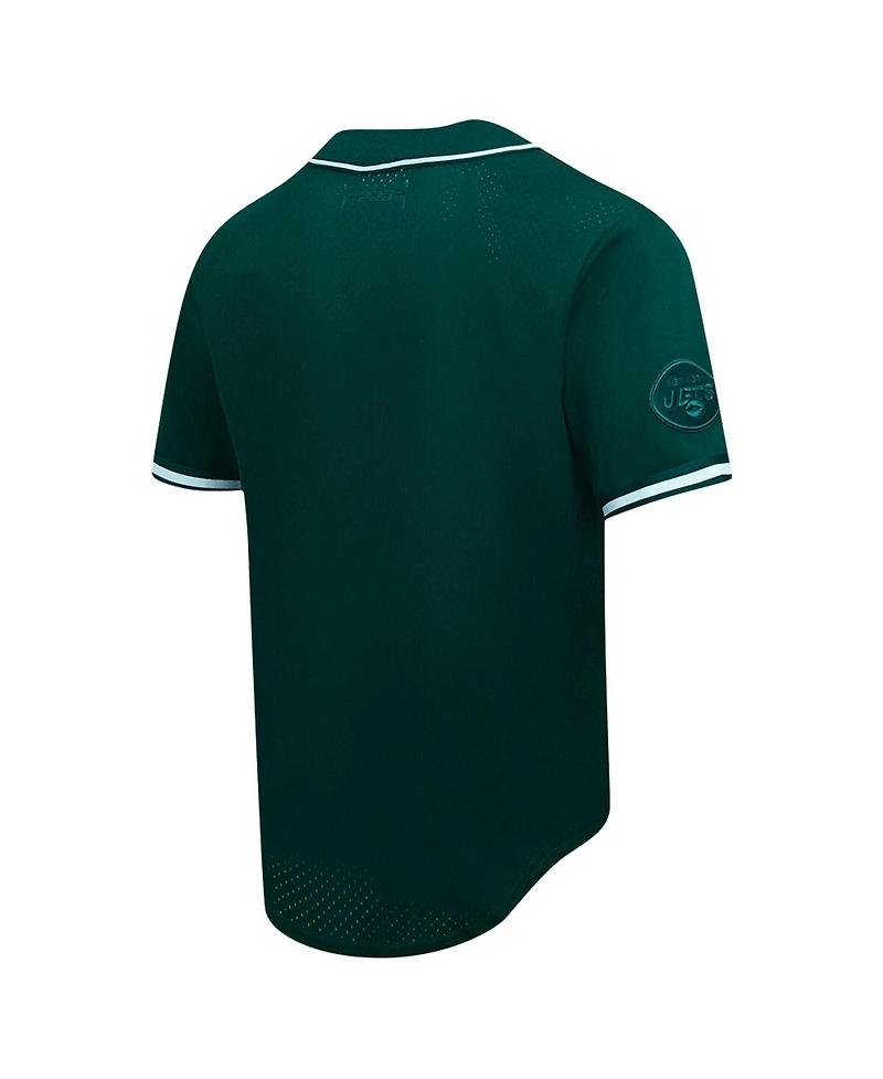 Pro Standard Men's Green New York Jets Triple Tonal Mesh Button-Up Shirt