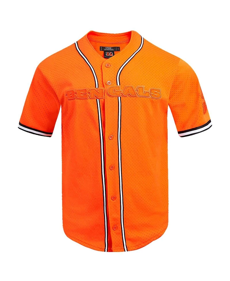 Pro Standard Men's Orange Cincinnati Bengals Triple Tonal Mesh Button-Up Shirt