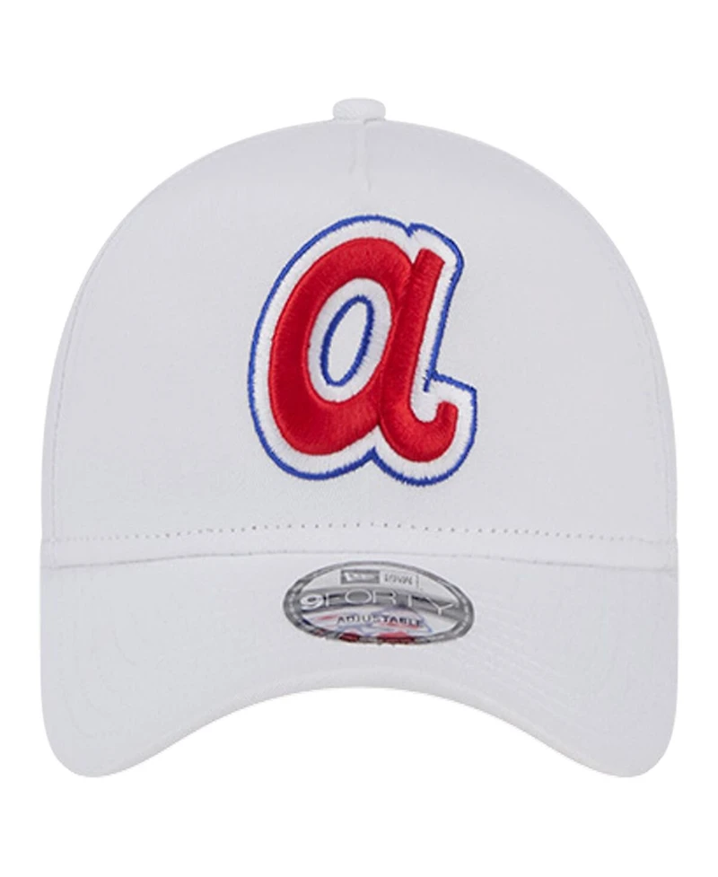 New Era Men's White Atlanta Braves Tc A-Frame 9FORTY Adjustable Hat