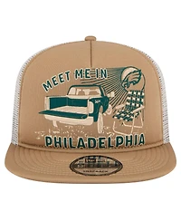 New Era Men's Tan Philadelphia Eagles Meet Me 9FIFTY Snapback Hat