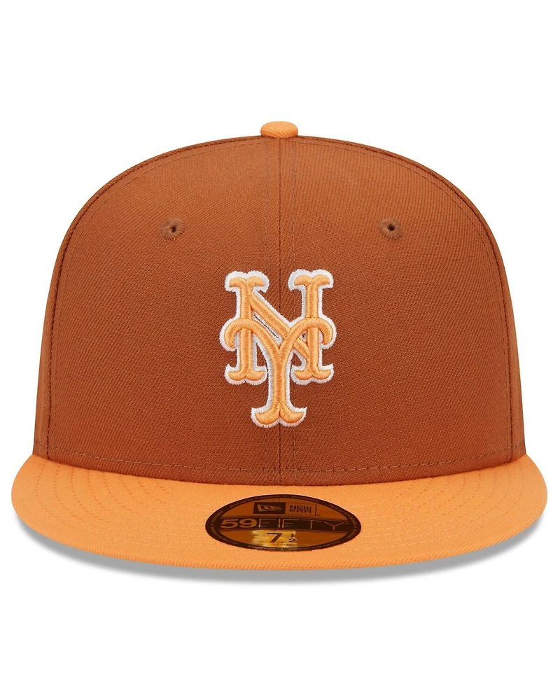 New Era Men's Brown/Orange New York Mets Spring Color Basic Two-Tone 59FIFTY Fitted Hat