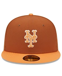 New Era Men's Brown/Orange New York Mets Spring Color Basic Two-Tone 59FIFTY Fitted Hat