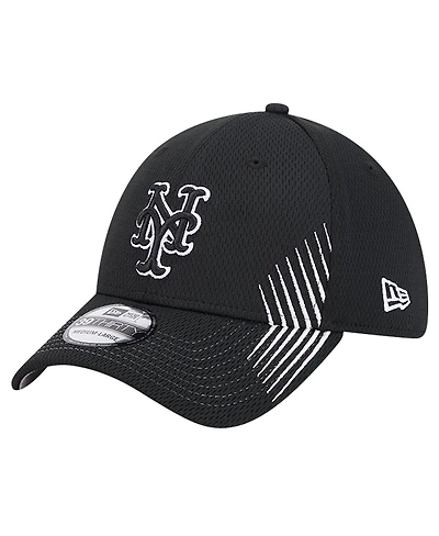 New Era Men's Black York Mets Active Dash Mark 39THIRTY Flex Hat