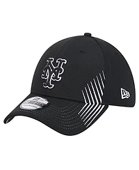 New Era Men's Black York Mets Active Dash Mark 39THIRTY Flex Hat