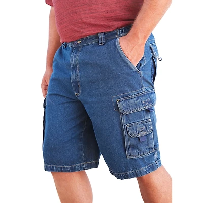 Boulder Creek Big & Tall by KingSize 12" Side Elastic Denim Cargo Shorts