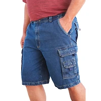 Boulder Creek Big & Tall by KingSize 12" Side Elastic Denim Cargo Shorts