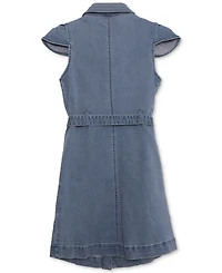 Speechless Big Girls Collared Belted Denim Dress