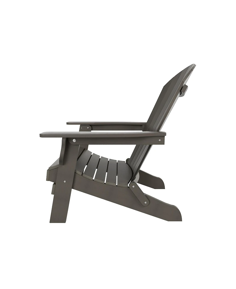 2-Piece Outdoor Folding Adirondack Chair with Side Table Set