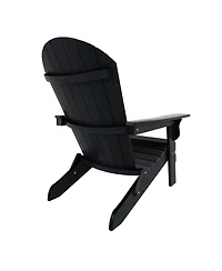 2-Piece Outdoor Folding Adirondack Chair with Side Table Set