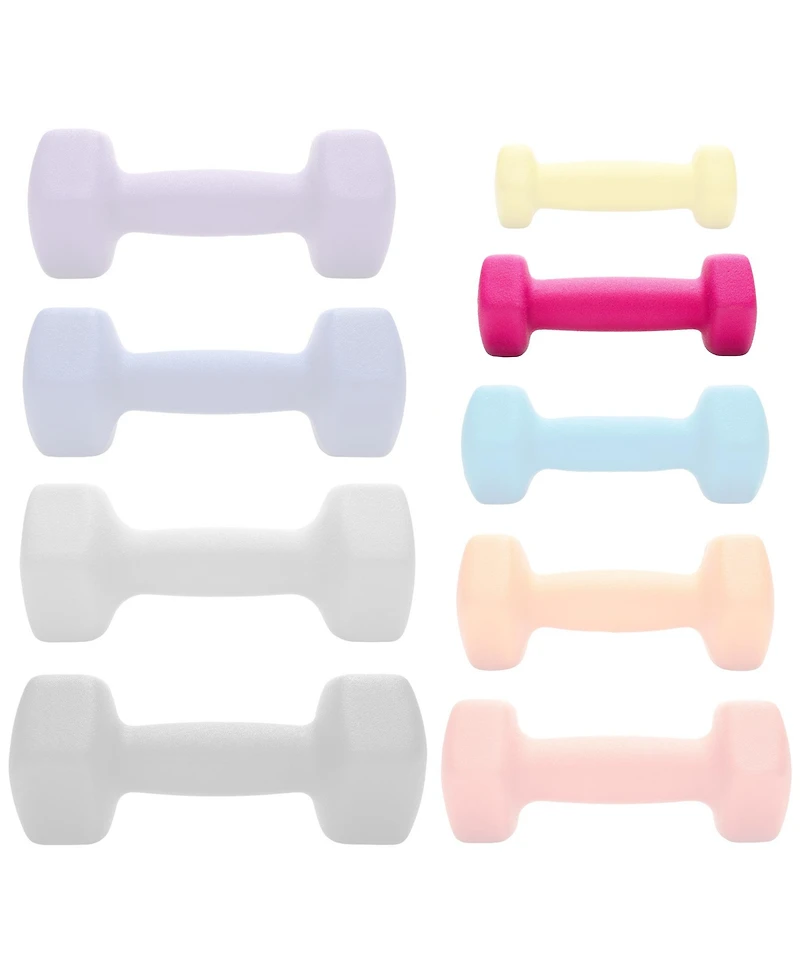 Philosophy Gym Neoprene Dumbbell Hexagon Hand Weights, 2 lb Pair - 4 lb Total