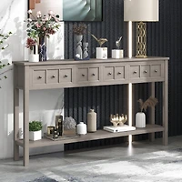 Streamdale Rustic 60" Entryway Sofa Table with Drawers