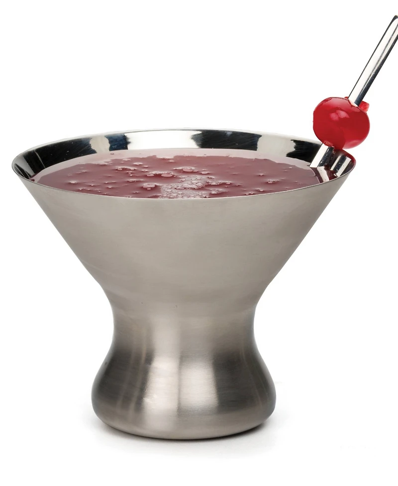 Rsvp International Endurance Stainless Steel Stemless Martini Glass, 4x4x4"
