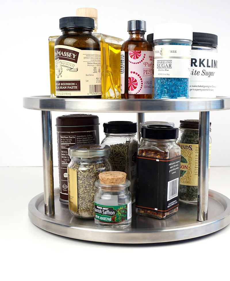 Rsvp International Endurance Stainless Steel 10.5" D x 6" H Two-Tier Lazy Susan