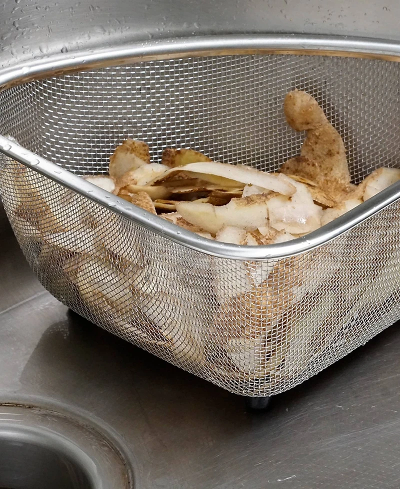 Rsvp International Endurance Stainless Steel 9"x7"x4" In-Sink Mesh Corner Basket