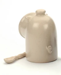 Rsvp International Stoneware 2 Piece 6 Ounce Matte Oat Salt Pig and Spoon Set