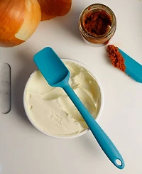 Rsvp International Silicone Coated Steel 2 Piece 8" Ela Series Turquoise Mini Spatula Set