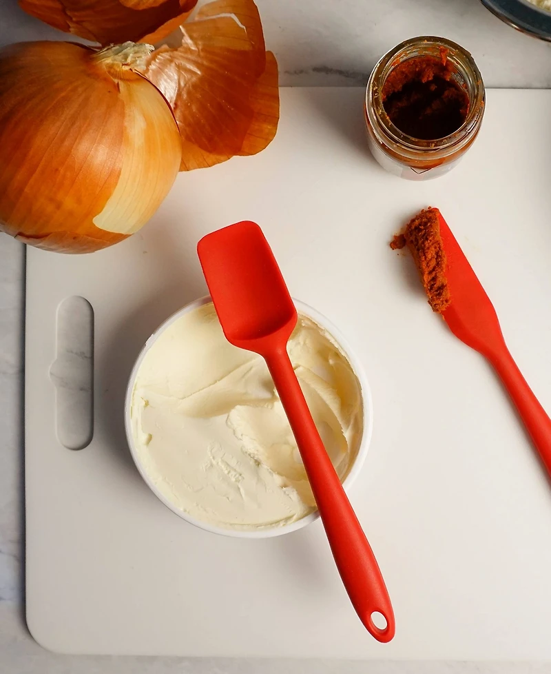 Rsvp International Silicone Coated Steel 2 Piece 8" Ela Series Red Mini Spatula Set