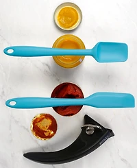 Rsvp International Silicone Coated Steel 2 Piece 8" Ela Series Turquoise Mini Spatula Set