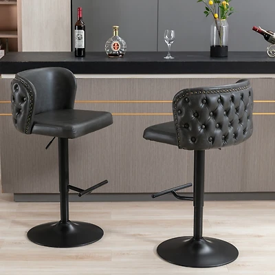 Streamdale Set of 2 Modern Adjustable Swivel Bar Stools