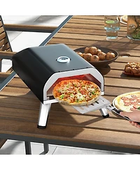 15000 Btu Foldable Pizza Oven with Pizza Peel Stone and Cutter