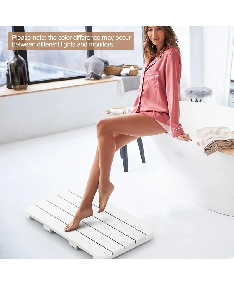 21.5" x 13.5" Bath Mat Waterproof Hips Spa Shower with Non Slip Foot Pads