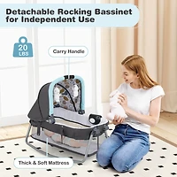 Costway Boys 4 1 Convertible Portable Playard Newborn Napper