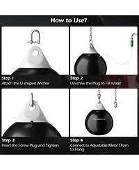 Costway Water Punching Bag 21" 180 Pound Heavy with Adjustable Metal Chain