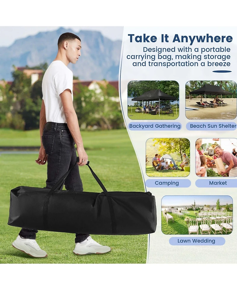 Costway 10 x 20 Ft Pop-up Canopy UPF50+ Sun Protection Tent with Carrying Bag