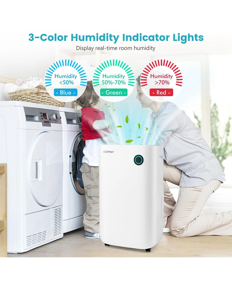 4500 Sq. Ft Dehumidifier for Home & Basements, 73-Pint Quiet Dehumidifier with 5 Modes