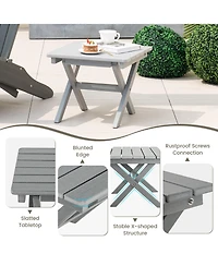 Outdoor Folding Side Table Weather-Resistant Hdpe Adirondack Table