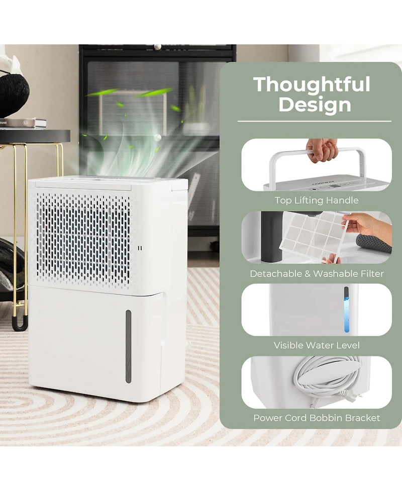 32 Pint Dehumidifier 2000 Sq. Ft Portable with 3 Modes & 24H Timer