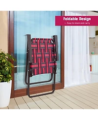 Gymax Set of 6 Patio Folding Web Chair Portable Beach Camping Red