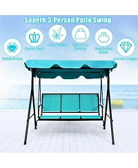 Costway 3 Person Patio Swing Canopy Yard Furniture