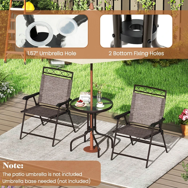 3 Pcs Bistro Conversation Patio Pub Dining Set