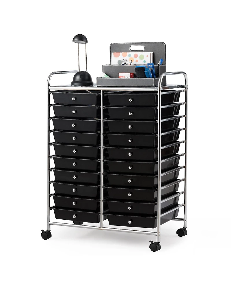 20 Drawers Rolling Storage Cart Art Craft Organizer on Wheels